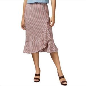 Ted Baker 8-10 Coryn Layered Ruffle Stripe Skirt Midi Asymmetrical Hem
